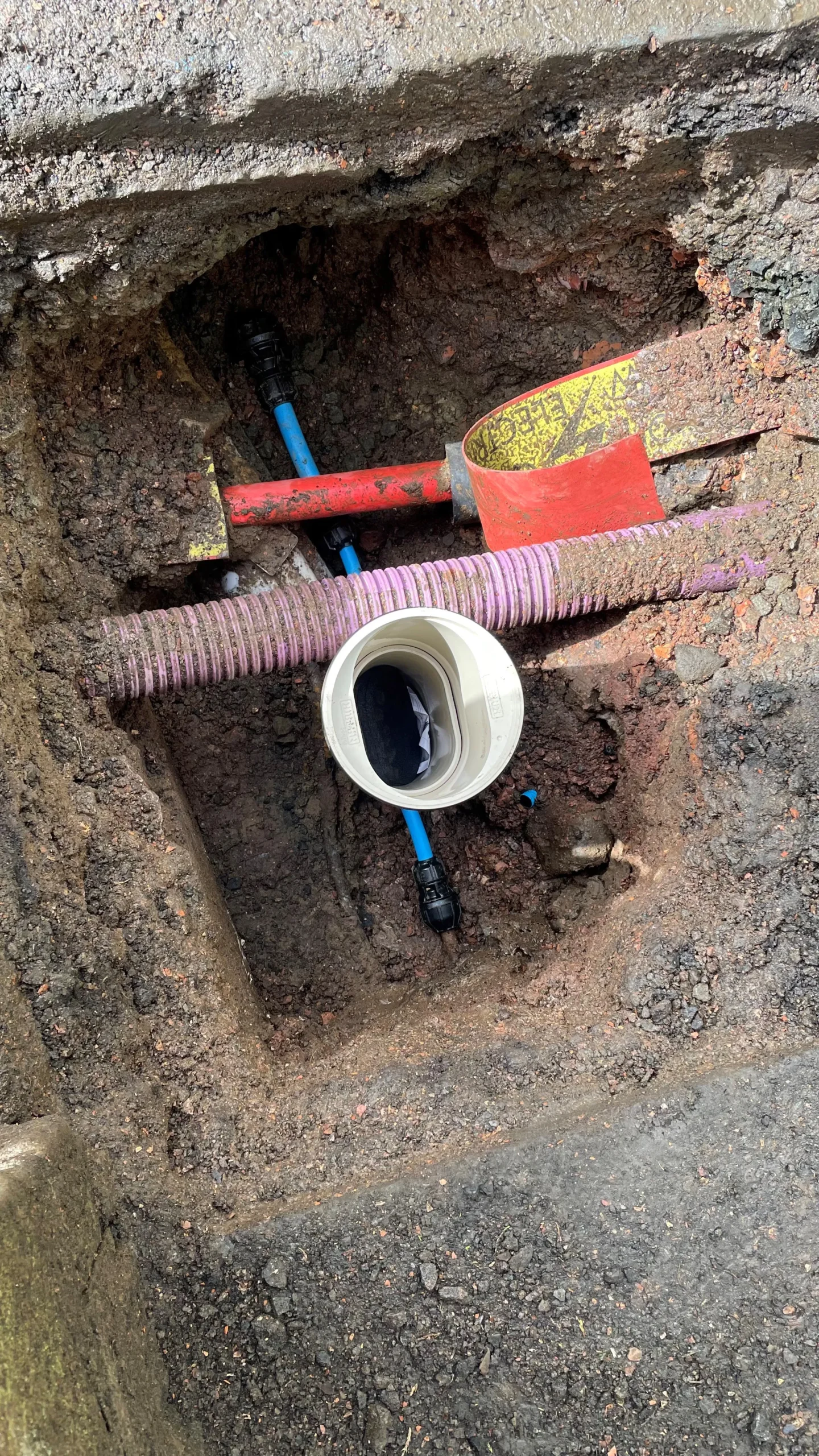 Excavation hole METER BOX